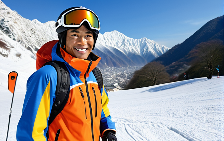 **

A fit and prepared ski instructor standing on a snowy slope. He is wearing appropriate ski gear and a confident smile. In the background, a picturesque Thai-inspired mountain resort. The image emphasizes physical fitness, knowledge, and proper equipment. Focus: Preparation for ski instructor license exam.

**