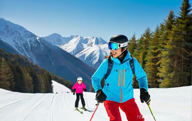 스키 강사의 고객 기반 확장 방법 - **"A professional Thai female ski instructor, in her late 20s, stands confidently in a modern, brigh...