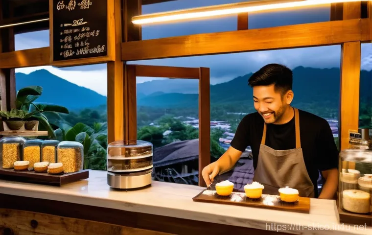 스키 강사의 비시즌 활동 아이디어 - **Prompt:** A fit, cheerful Thai woman in her late 20s, with sun-kissed skin and a casual yet stylis...