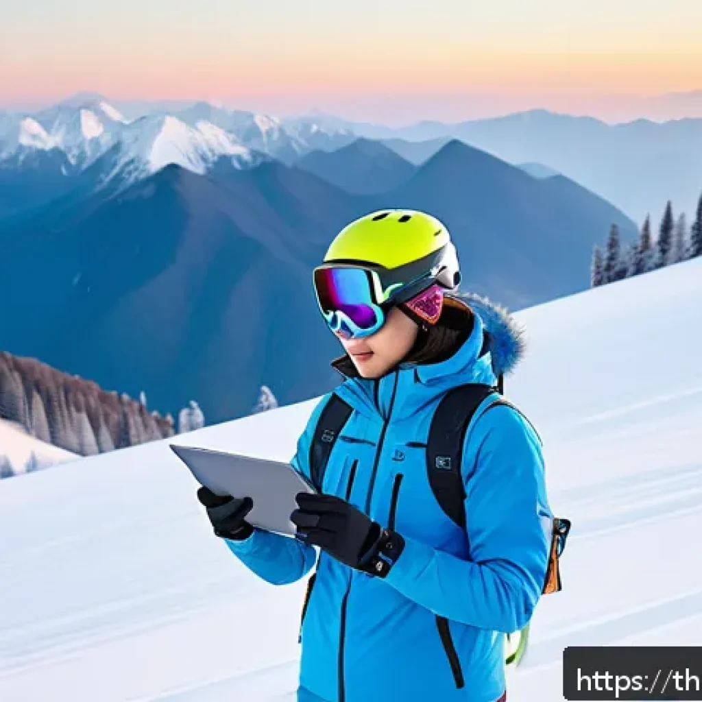 스키 강사의 연간 일정 관리 - A professional ski instructor wearing warm, windproof, and waterproof clothing including a jacket, g...