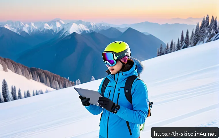 스키 강사의 연간 일정 관리 - A professional ski instructor wearing warm, windproof, and waterproof clothing including a jacket, g...