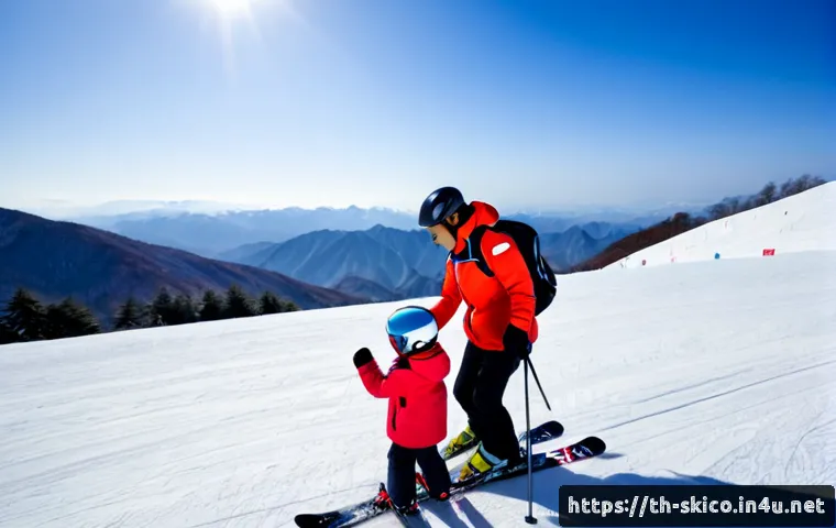 Home 17 스키 강사의 업무와 가족 생활 균형 - Photorealistic winter lifestyle scene at a family-friendly ski resort in northern Japan, Thai ski in...
